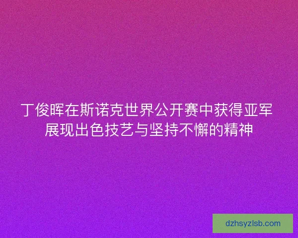 丁俊晖在斯诺克世界公开赛中获得亚军 展现出色技艺与坚持不懈的精神
